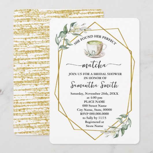 Greenery vond haar perfecte Matcha Vrijgezellenfee Kaart (Voorkant / Achterkant)