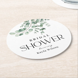 Greenery Vrijgezellenfeest Baby shower Coed Shower Ronde Kartonnen Onderzetter