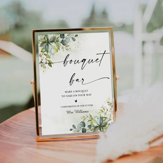 Greenery Vrijgezellenfeest Boeket Bar Sign Reclamebord Met Voetstuk