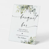 Greenery Vrijgezellenfeest Boeket Bar Sign Reclamebord Met Voetstuk (Voorkant)