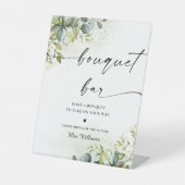 Greenery Vrijgezellenfeest Boeket Bar Sign Reclamebord Met Voetstuk (Voorkant)