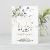 Greenery Vrijgezellenfeest Brunch, uitnodiging (Staand voorkant)