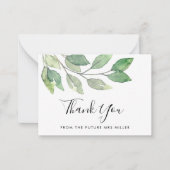 Greenery Vrijgezellenfeest Dank u Notitiekaartje (Voorkant)