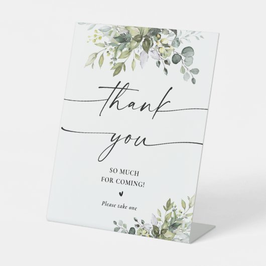 Greenery Vrijgezellenfeest dank u teken Reclamebord Met Voetstuk (Voorkant)