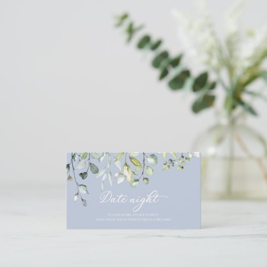 Greenery Vrijgezellenfeest Date Night Jar Cards Informatiekaartje (Staand voorkant)