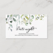 Greenery Vrijgezellenfeest Date Night Jar Cards Informatiekaartje (Voorkant)