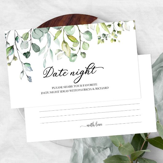 Greenery Vrijgezellenfeest Date Night Jar Cards Informatiekaartje