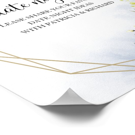 Greenery Vrijgezellenfeest Date Night Jar Sign Poster (Hoek)