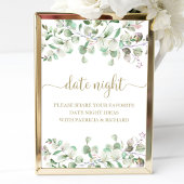 Greenery Vrijgezellenfeest Date Night Jar Sign Poster