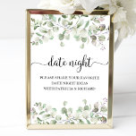 Greenery Vrijgezellenfeest Date Night Jar Sign Poster<br><div class="desc">Greenery Vrijgezellenfeest Date Night Jar Sign</div>