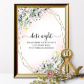 Greenery Vrijgezellenfeest Date Night Jar Sign Poster