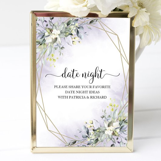 Greenery Vrijgezellenfeest Date Night Jar Sign Poster