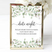 Greenery Vrijgezellenfeest Date Night Jar Sign Poster