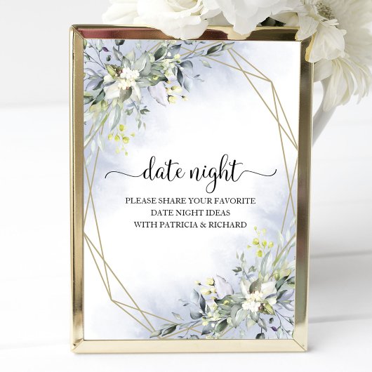 Greenery Vrijgezellenfeest Date Night Jar Sign Poster