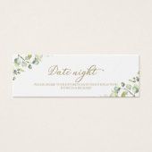 Greenery Vrijgezellenfeest Datum Nacht Kaarten Mini Visitekaartjes (Voorkant)