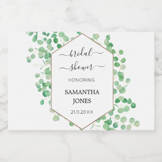 Greenery Vrijgezellenfeest Elegant Mini Sparkling Wijnetiket (Enkel label)