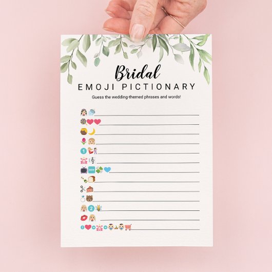 Greenery Vrijgezellenfeest Emoji Pictionary Game K Kaart