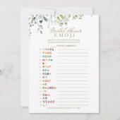 Greenery Vrijgezellenfeest Emoji Pictionary spel Kaart (Voorkant)