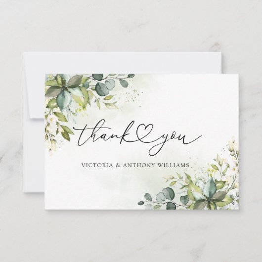 Greenery Vrijgezellenfeest Flat Dank u kaart (Voorkant)