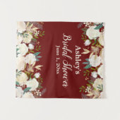 Greenery Vrijgezellenfeest Foto Booth Burgundy Pro Wandkleed (Voorkant (horizontaal))