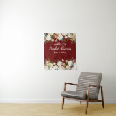 Greenery Vrijgezellenfeest Foto Booth Burgundy Pro Wandkleed (In situ)