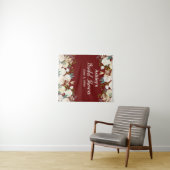 Greenery Vrijgezellenfeest Foto Booth Burgundy Pro Wandkleed (In Situ (horizontaal))