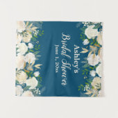 Greenery Vrijgezellenfeest Foto Booth Navy Gold Pr Wandkleed (Voorkant (horizontaal))