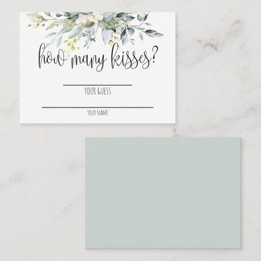 Greenery Vrijgezellenfeest Game Kaart Plaatskaartje (Voorkant / Achterkant)