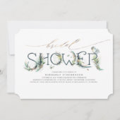 Greenery Vrijgezellenfeest Gold Calligraphy Invita Kaart (Voorkant)