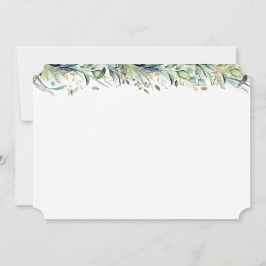 Greenery Vrijgezellenfeest Gold Calligraphy Invita Kaart (Achterkant)