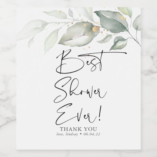 Greenery Vrijgezellenfeest Hostess Dank je cadeau Wijn Etiket (Enkel label)