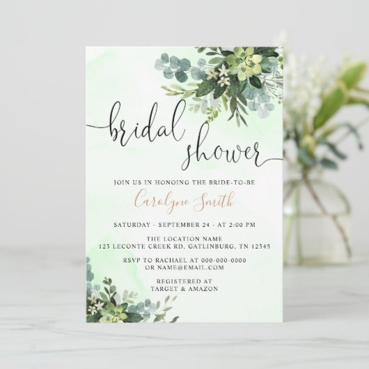 Greenery Vrijgezellenfeest Kaart (Staand voorkant)