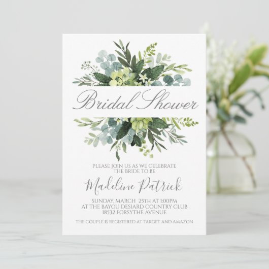 Greenery Vrijgezellenfeest Kaart (Staand voorkant)