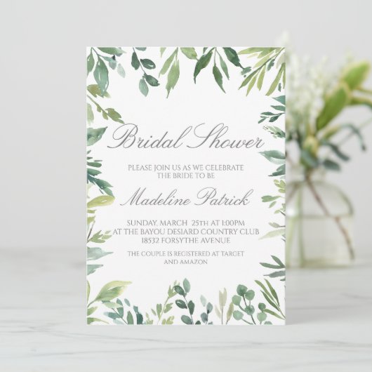 Greenery Vrijgezellenfeest Kaart (Staand voorkant)