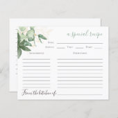 Greenery Vrijgezellenfeest Recipe Kaart (Voorkant / Achterkant)