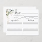 Greenery Vrijgezellenfeest Recipe Kaart (Voorkant / Achterkant)