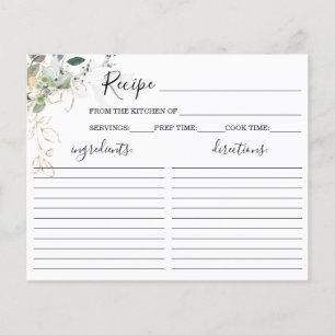 Greenery Vrijgezellenfeest Recipe Kaart