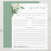 Greenery Vrijgezellenfeest Recipe Kaart (Voorkant / Achterkant)