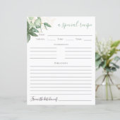 Greenery Vrijgezellenfeest Recipe Kaart (Staand voorkant)