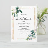 Greenery Vrijgezellenfeest Uitnodigen Programmakaart (Staand voorkant)