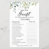 Greenery Vrijgezellenfeest vindt de game-brochure Flyer (Voorkant)