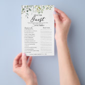 Greenery Vrijgezellenfeest vindt de game-brochure Flyer (Hand)