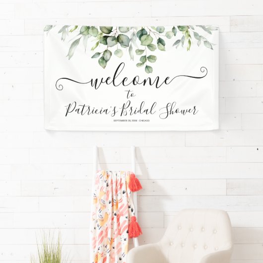 Greenery Vrijgezellenfeest Welcome Sign Banner (Insitu)
