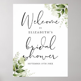 Greenery Vrijgezellenfeest Welkomstbord Poster