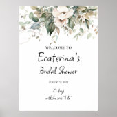 Greenery vrijgezellenfeest welkomstteken poster (Voorkant)