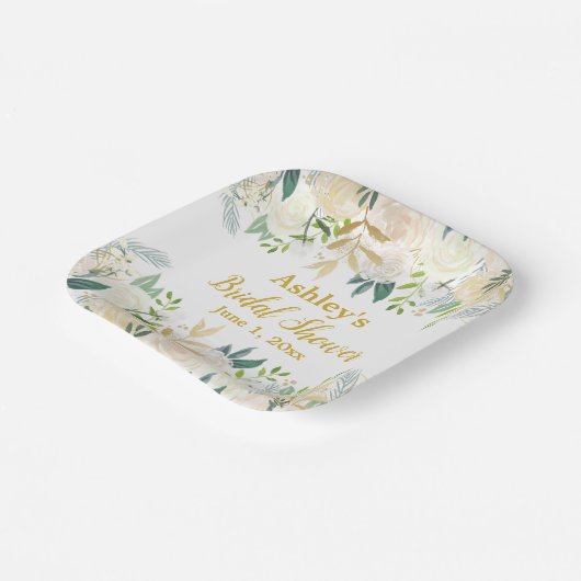 Greenery Vrijgezellenfeest White Gold verlovingsfe Papieren Bordje (Gebogen)