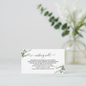 Greenery Vrijgezellenfeest Wishing Well Insert Informatiekaartje (Staand voorkant)