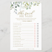 Greenery Vrijgezellenfeest zei dat ze Game Flyer z (Voorkant)