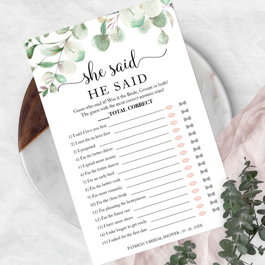 Greenery Vrijgezellenfeest zei dat ze Game zei Flyer