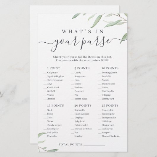 Greenery wat er in je paarse vrijgezellenfeest gam (Voorkant / Achterkant)